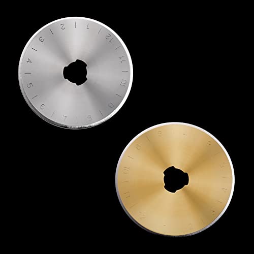 16 Pack 45Mm Rotary Cutter Blades, Olfa, Replacement Rotary Blade, Designed For Handcrafting, Art, Diys, Crafts, Quilting, Scrapbooking, Sewing (8 In Silver Color, 8 In Titanium Plating) #TOP5