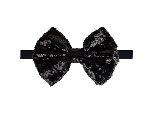 Baby Girl's Lovely Sequins Bowknot Headband Toddler Hairband for Photography Travel Party Festivals (Black, One Size)
