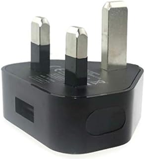 TECHNOPLAY LTD 3 Pin USB 1A Charger UK Wall Plug compatible with MP3/4 players, iphone X/8 7 7 Plus 6 6S + Plus 5S, iPad/Ipod Samsung Galaxy/HTC/PDAs,TomTom, Navman, Blackberry (Black)