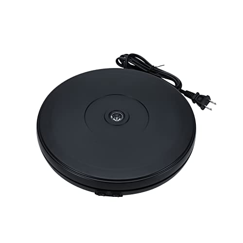 Mono-gatari Electronic Motorized Rotating Turntable Display Stand,Rotating Display Stand LED,Motorized Photography Display for Photography, Showcase (10inch/25cm,Black)