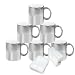 MR.R Sublimación en blanco plateado taza de cerámica metálica 11 oz (plata)