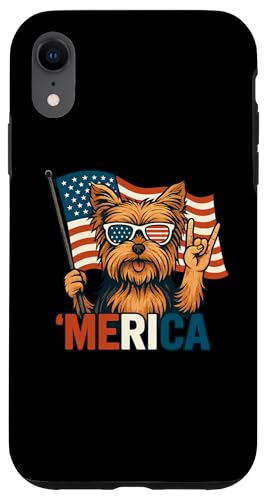 ヨークシャーテリア メリカ アメリカ国旗 7月4日 犬好き スマホケース iPhone XR 用