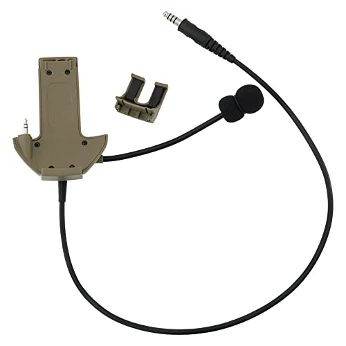 TSVISIONCORE Microphone & PTT for Walkerrazor Noise Cancelling Headphones Airsoft(Tan)