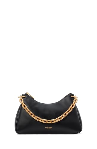kate spade new york Grace Fine Grain Leather Chain Shoulder, Black, One Size