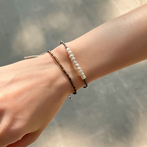 Image of KELITCH Miyuki Friendship Bracelet Boho Seed Beads Women Thin Strand Bracelets Adjustable