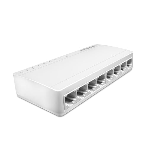 Image of Frontech 8-Port Fast Ethernet Switch | 10 /100 Mbps Speed | 1.6 Gbps Bandwidth | Plug & Play | 2 Years Limited Warrenty (NC-0074)