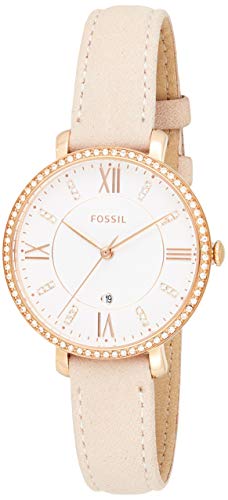 Fossil Women's Jacqueline Quartz Stainless Steel and Leather Casual Watch Color: Rose Gold Pink (Model: ES4303)