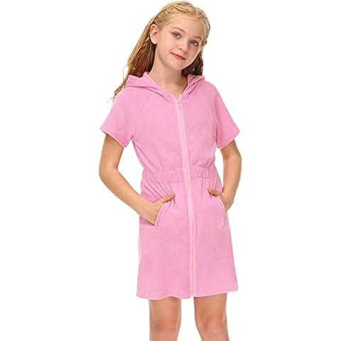 Girl's Hooded Terry Cover Up with Pockets Cover