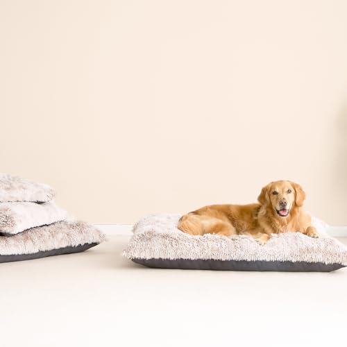 EHEYCIGA Fluffy Dog Crate Bed for Extra Large Dogs, Plush Faux Fur Pet Crate Pad, Calming Anti Anxiety XL Dog Bed, Washable Soft Warm Mat with Non-Slip Bottom, Brown by EHEYCIGA - Used condition - Image 9