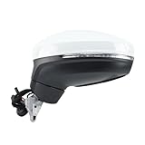 8 Wires Rearview Mirror Assembly For VW Tiguan 2018-2023 White Dual Plug With Blind Spot Light Side Accessories(1pc left)