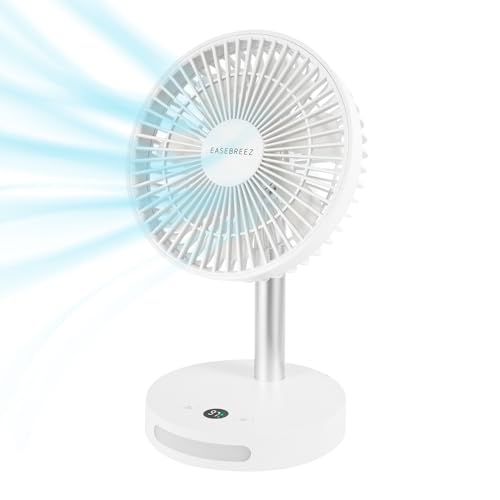 EASEBREEZ Personal Desk Fan, Cools Quickly, Quiet and Powerful Adjustable