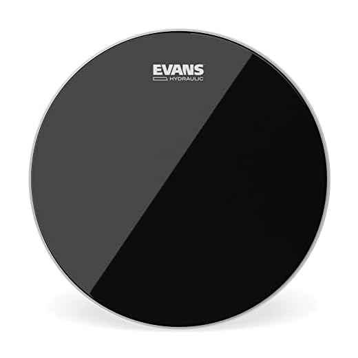 Evans Hydraulic Drum Heads - TT12HBG - Drum Head with Layer of Oil - Supresses Unwanted Overtones - Ideal for Rock, Metal, & Funk - Black, 12 Inch