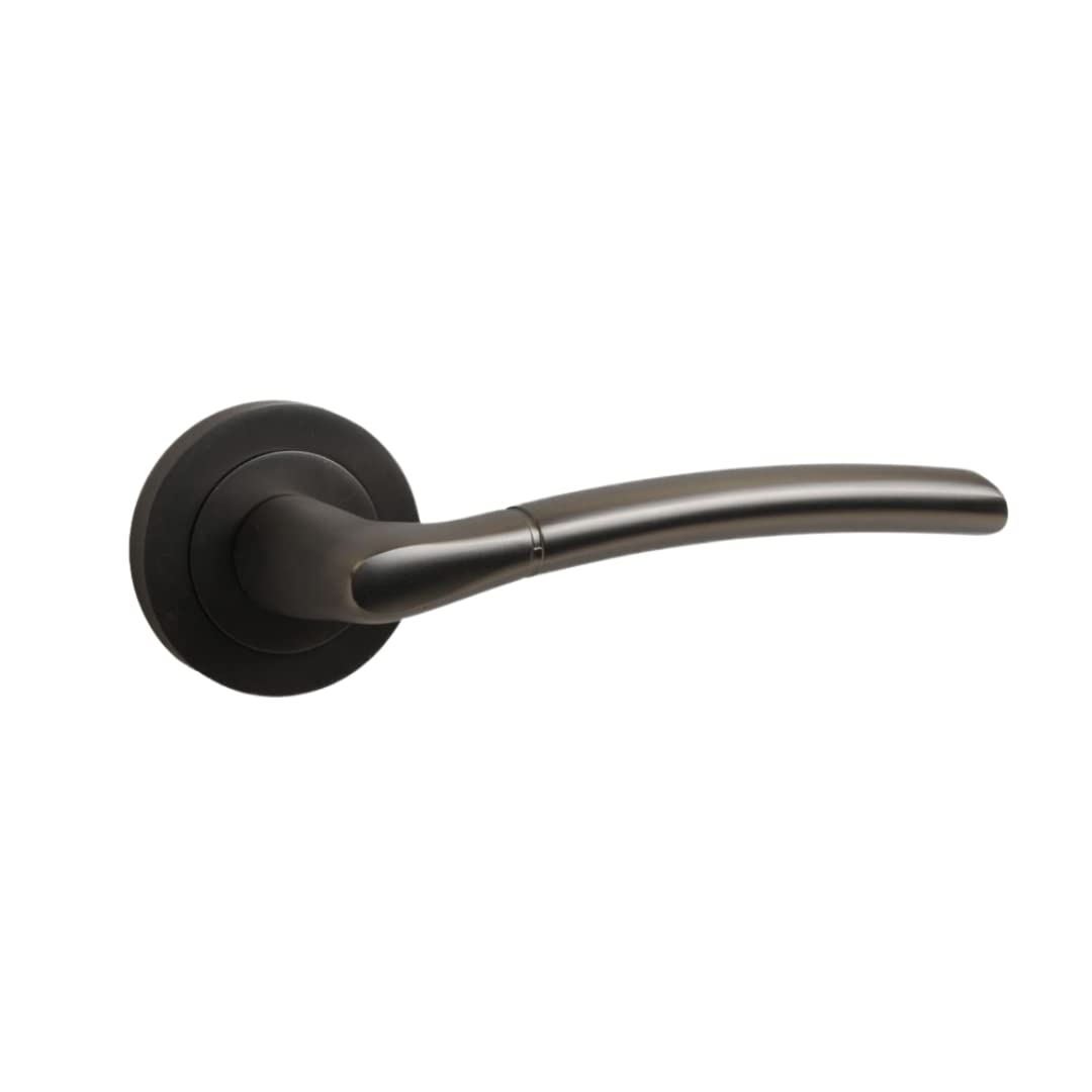 ONYX DESIGN iOS Lever on Rose Door Handle in Gunmetal Finish for Internal Doors
