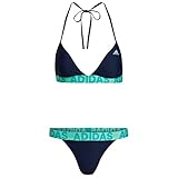 adidas Women's Neckholder Biki Swimsuit, Shadow Navy/Pulse Mint, 46