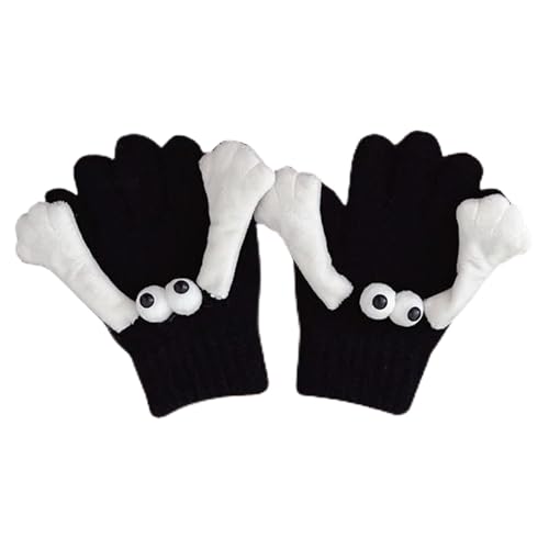 Teksome Manoplas divertidas para sostener las manos | 1 par de guantes de punto de dedo completo, guantes de mano, para viajes, ciclismo, hermanas, amigos, recuerdo para mujeres y hombres, XL Adecuado