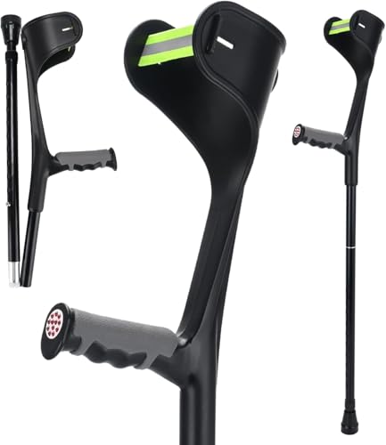 TerraShine クラッチ杖 ロフストランドクラッチ 松葉杖 ステッキ 歩行補助 介護補助 折りたたみ 軽量 滑り止め 耐久性に 10段階調節可能 対応身長140-190cm 持ち運び便利 男女兼用