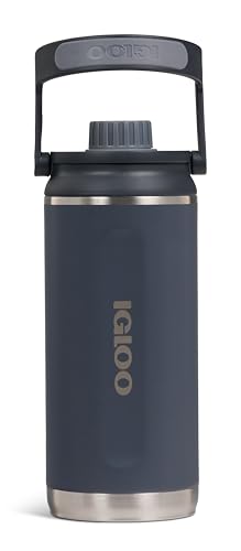 IGLOO Thermos Chug 36 - Bottiglia isolata in acciaio inox, antracite, 1000 ml, adatta per bevande gassate, mantiene freddo fino a 48 ore. Ideale per ufficio, scuola, lavoro e tempo libero