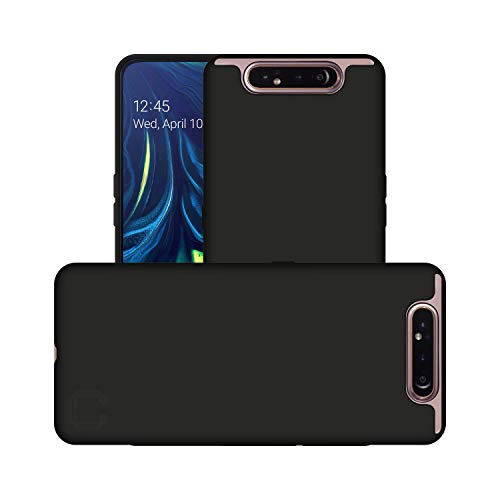 Image of Case Creation for Samsung Galaxy A80 2019 Back case, Samsung Galaxy A80 Slim Flexible Smart Look case with 360 Camera All Angle Protection (Pure Black)