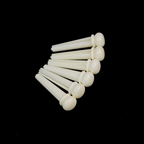 Premium Man-Made Bone Acoustic Guitar Bridge Pins,Bleached/Set of 6