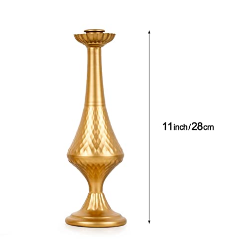 Gold Candlestick Holder (Set Of 2), Metal Rhombus Candle Holder Fish Scale Pattern Decor, Rustic Decor, Candle Holder For Living Room, Bathroom, Dining Room Decor #TOP1