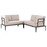 Beliani Lounge-Set Rima III Grau/Beige