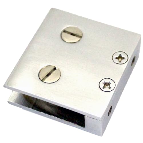 Image of RiseOm Folding U Type,Glass Mount Bracket of Brass Chrome Finish (1.5 inch x 1.5 inch x 8mm, Pack of 6)