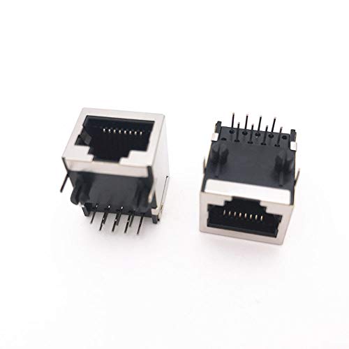 50pcs/lot 56-8P8C Female Right Angle PCB Board Jack Connector Side-Entry RJ45 Connector Jacks 18.5mm Length