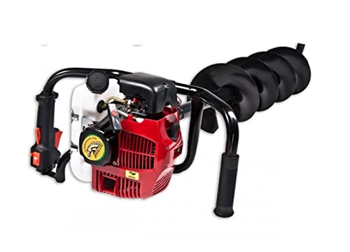 BRACOG Ahoyador de Tierra a Gasolina Manual (62 cc, Motor 2T). Barrenador de Suelo Perforador - Excavadora. Taladro de Agujero de Tierra para Jardín, Tierra.