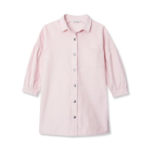 Lands' End Girls 3/4 Sleeve Corduroy Shirt Dress X-Small Pale Pink