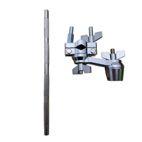 Support rotatif double percussion en alliage de zinc pour batterie avec pince et tige