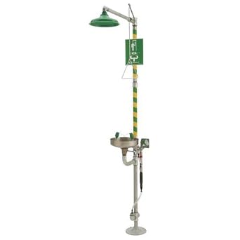 Haws 8300.158 Combination Shower and Soft-Flo Eyewash with Stainless Steel Receptor