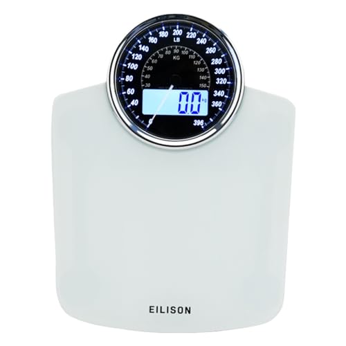 Image of EILISON 2-in-1 Digital & Analog Bathroom Scale, 400 lbs, Large Display