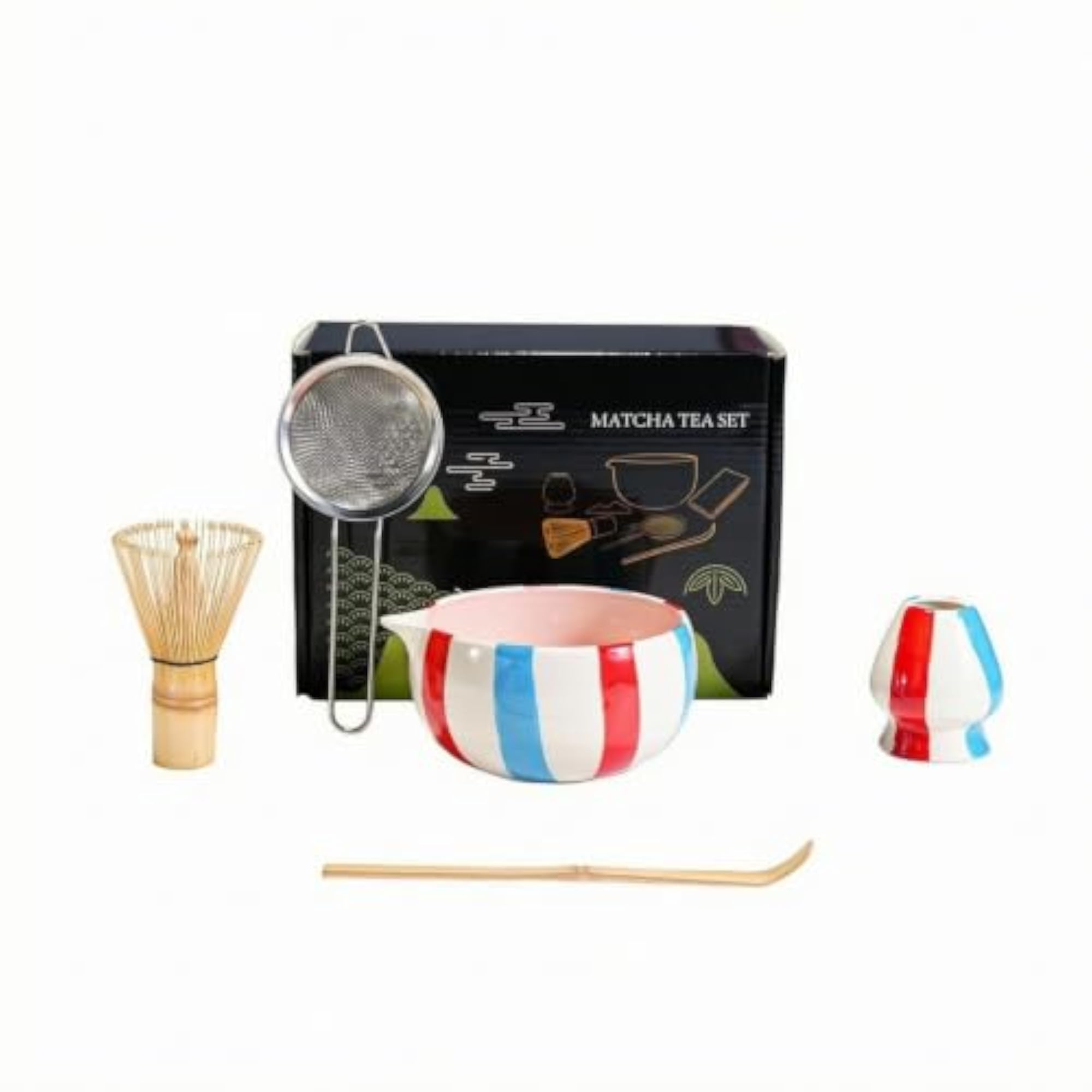 5 Piece Set Traditional Matcha Tea Set with Whisk Holder