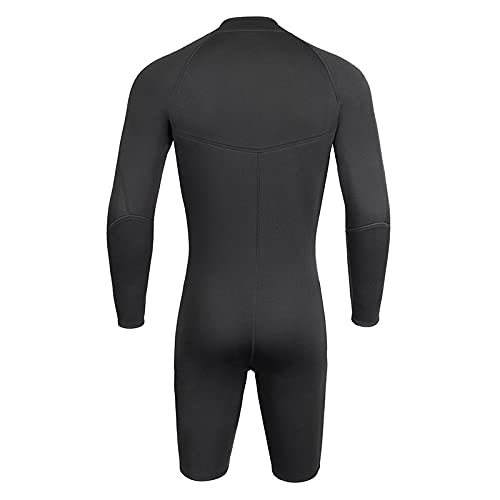 Men's Shorty Wetsuit Winter Diving Suit Front Zip Wetsuit for Diving Snorkeling Surfing Swimming Black Size L