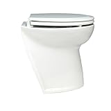 Ottimo prodotto Jabsco Deluxe Flush 43,2 cm Angolato Indietro 12V Acqua Cruda Elettrico Marine WC w/Remote Rinse Pump & Soft Close Coperchio