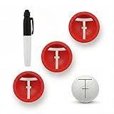 AIUAIP Golf Ball Alignment Tool Set, 3-Pack Ball Marker with Alignment Line + Marker Pen, Improve Putting Accuracy & Consistency, Easy Draw Straight Line for Training & Practice