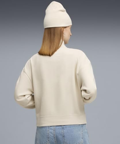 PUMA Mädchen Class Comfort Half-Zip Short Crew FL Sweatshirt, Alpine Snow, 158 EU