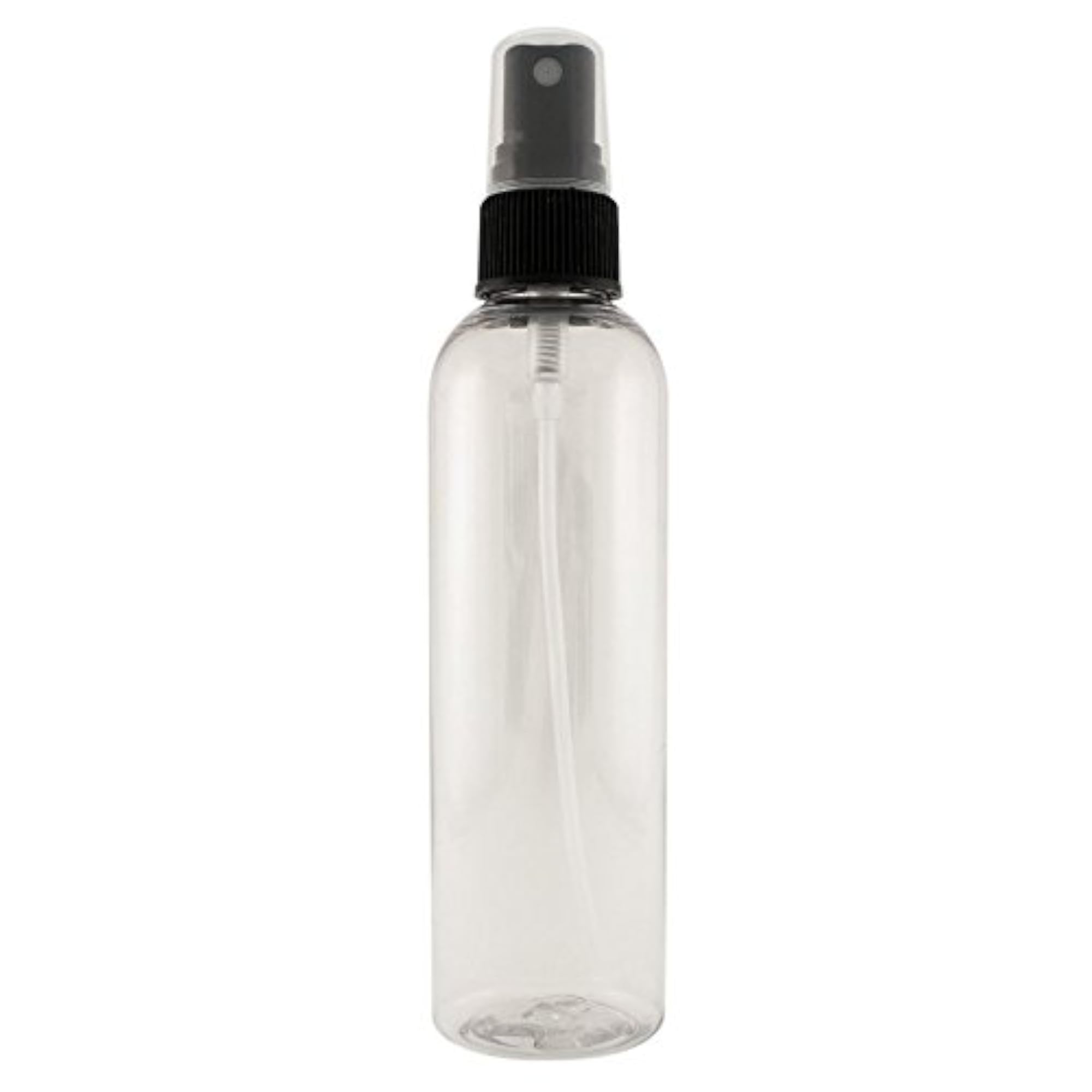 4 fl oz Clear Plastic Bottle with Black Spray Cap, Pack of 12