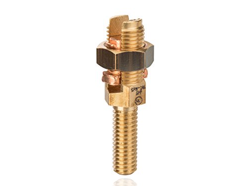 NSI SPM-24L Service Post Connector, Two-Wire Type, 6 sol - 3 str Conductor Range, 3/8" x 16-11/8" Stud Size, 9/16" x 18" Hex Nut