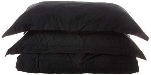 Chezmoi Collection 3-Piece Down Alternative Comforter Set (King, Black)