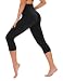 TNNZEET Capri Leggings for Women - Tummy Control Black Leggings with Pockets High Waisted Yoga Pants Workout Cycling Leggings