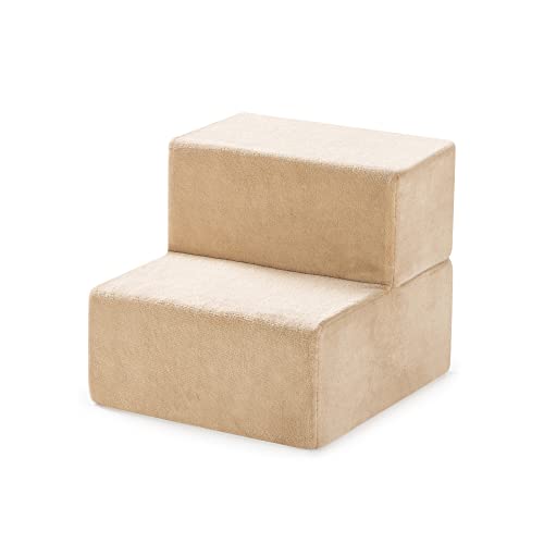 Zinus Foam 13 Inch 2-Step Step Pet Stairs / Pet Ramp For Cats And Dogs, Extra Small, Beige #TOP7