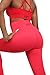 Wallace Athletics Custom Ribbed Leggings for Women - Seamless High-Waist Yoga Legging with Stretchy Nylon & Moisture-Wicking - Workout Leggings for Fitness, Training & Daily Wear - (Red) Small