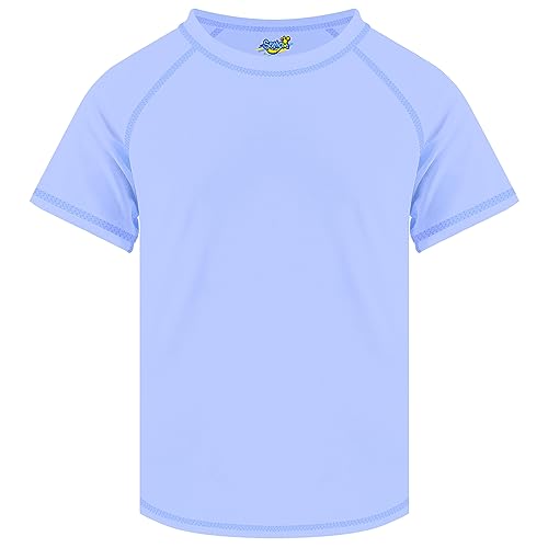 Girls Rash Guard Short Sleeve, Light Purple UPF 50+ Sun Protection Rashguard Slim Fit Swim Shirt Fishing Surf Quick Dry Cool Beach Clothes for Toddler Youth Kids Size 10-12 Years