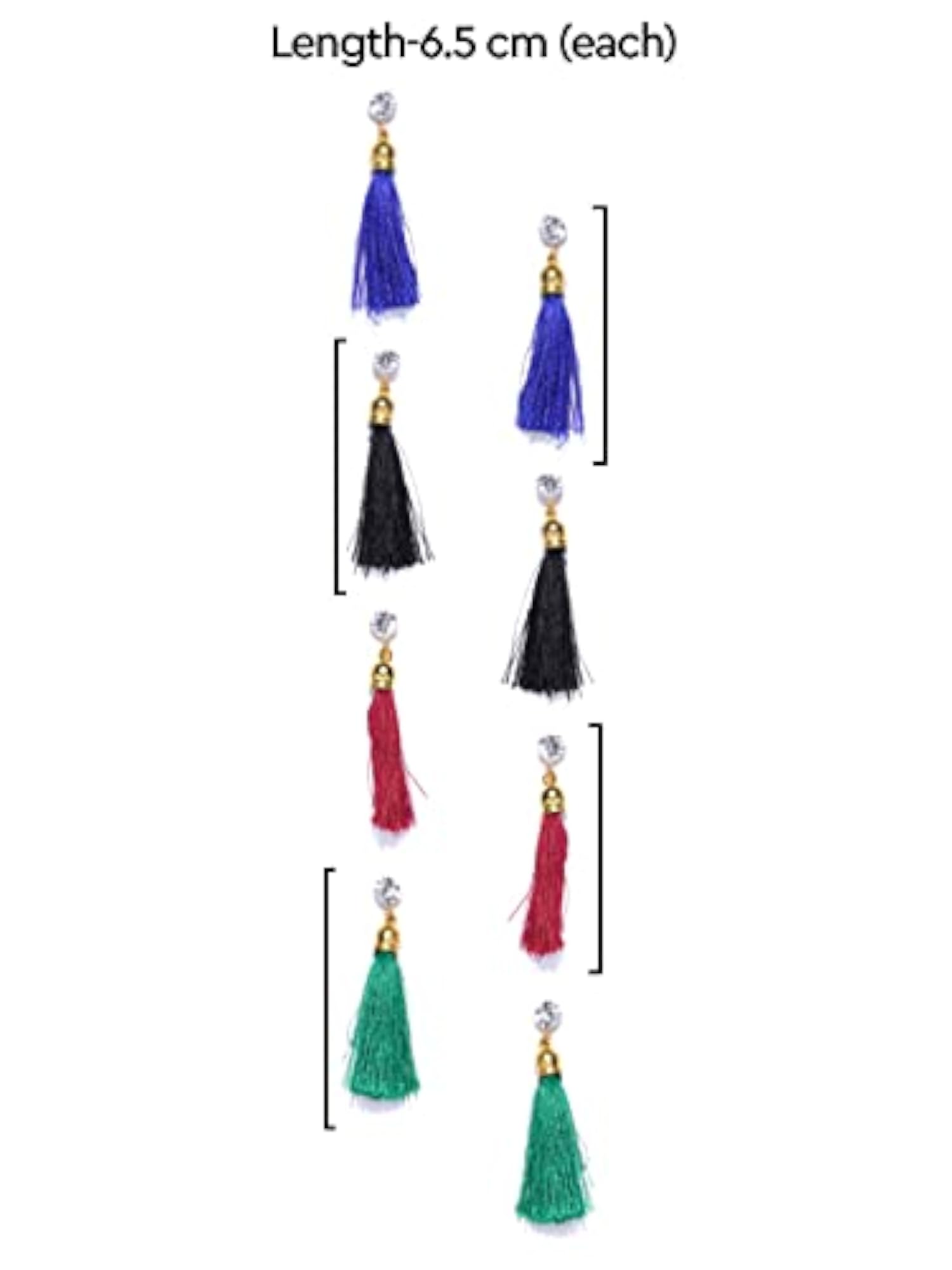 Set of 4 Tassel Earrings for Women
