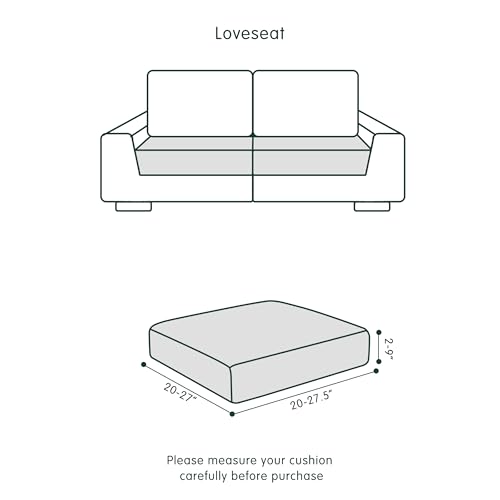 CHUN YI 2Piece Stretch Couch Cushion Covers, Sofa Seat Slipcovers for Pets, Suitable for Armchair Loveseat Sofa with Spandex Jacquard Washable Fabric (2Piece,Denim Blue)