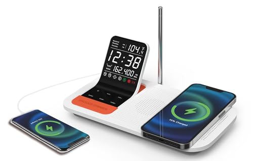 Emerson WBS12 NOAA Emergency Weather Band Clock Radio with Alerts for Hurricane Season – SmartSet Technology, 15W Wireless Charging, USB-C & USB-A, Dual Alarm, Temperature Sensor, 0.6” LCD