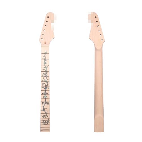 Maple Guitar Neck 22 fret 25.5inch Vine Inlay with Truss Rod DIY Guitar Project Electric Guitar Neck Replacement