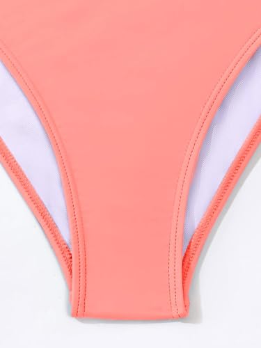 Image of Fanuerg Women's Sexy V Neck Bikini Sets Hollow Out Two Piece Swimsuits Cutout Mid Waist Bathing Suit