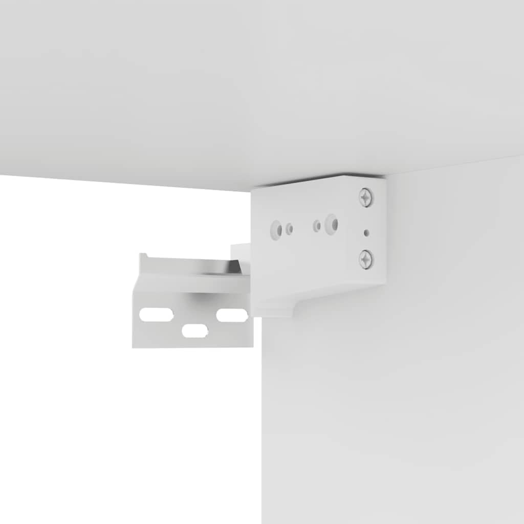 7-TLG. TV-Schrank-Set, Weiß Holzwerkstoff, Wandmontage, Modernes Media-Center für Wohnzimmer und Schlafzimmer, Viel Stauraum für DVDs und Bücher